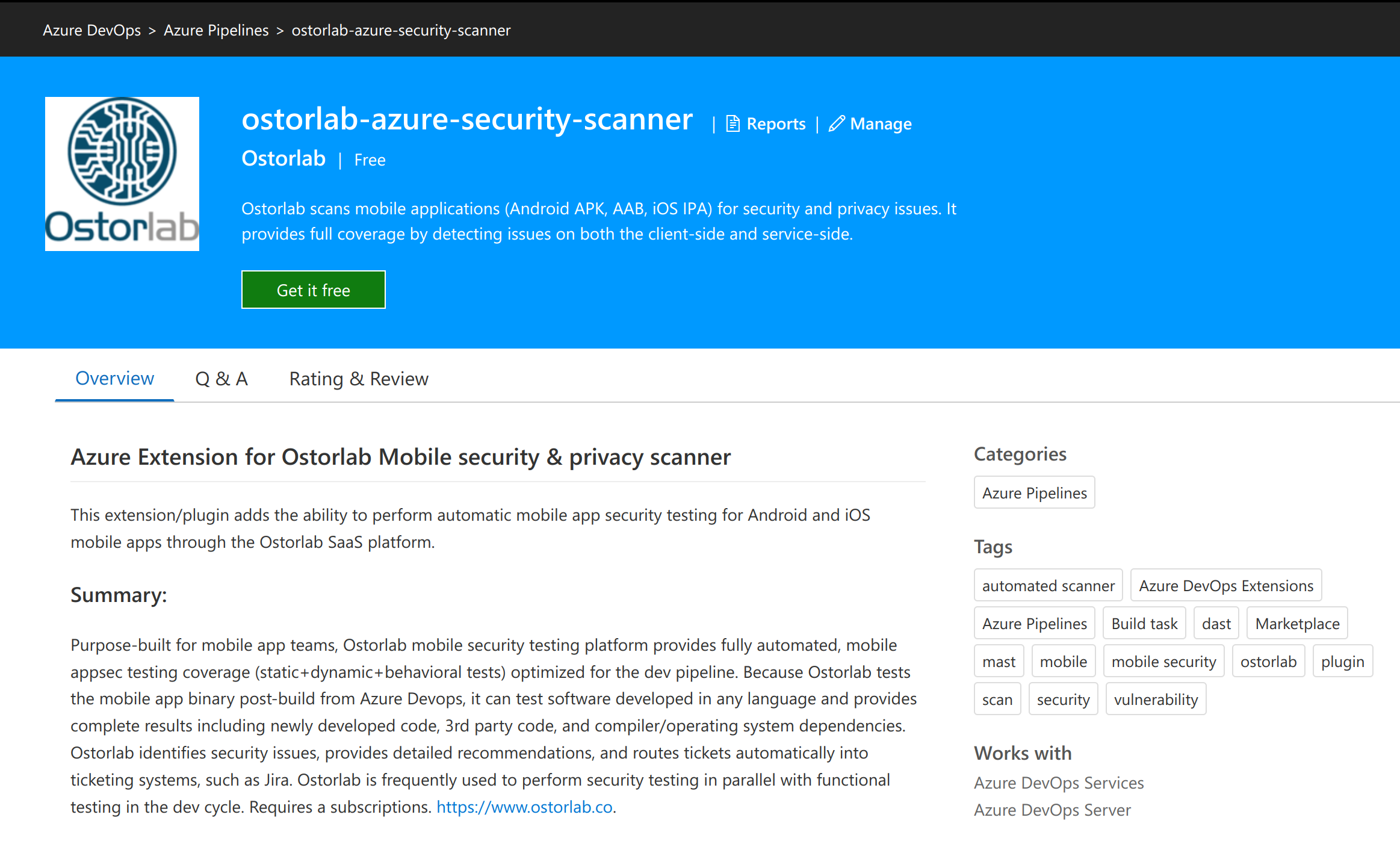 ostorlabazuresecurityscanner Visual Studio Marketplace